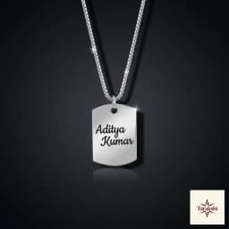 Personalized Sterling Silver Dog Tag Pendant thumbnail 1