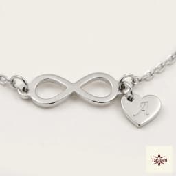Silver Infinity & Initial 'A' Heart Bracelet thumbnail 2