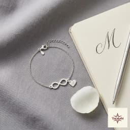 Silver Infinity & Initial 'A' Heart Bracelet thumbnail 3