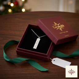 Stay Blessed Silver Bar Pendant Necklace thumbnail 5
