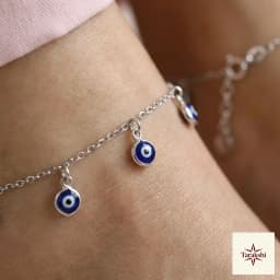 Tarakshi Azure Eye Sterling Silver Anklet thumbnail 2