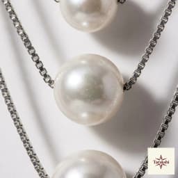 Triple Layered Pearl Sterling Silver Necklace thumbnail 2