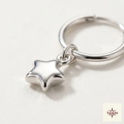 Twinkling Star Silver Hoop Earrings thumbnail 2