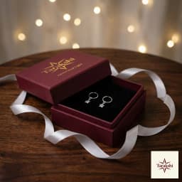 Twinkling Star Silver Hoop Earrings thumbnail 5