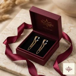 Two-Tone Chain Dangle Hoop Earrings thumbnail 4