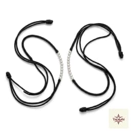 A Pair of Minimalist Silver Bead Black Thread Anklets thumbnail 1