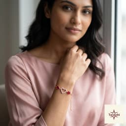 Charming Heart Trio Rose Gold Plated Silver Bracelet thumbnail 4