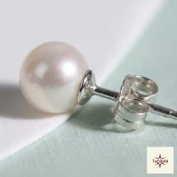 Classic Pearl Stud Earrings in Sterling Silver thumbnail 2