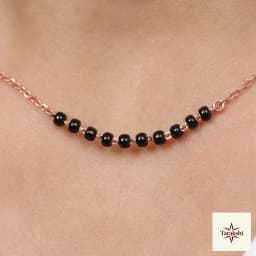 Delicate Rose Gold Plated Silver Black Beaded Chain thumbnail 2