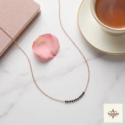 Delicate Rose Gold Plated Silver Black Beaded Chain thumbnail 3