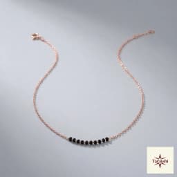Delicate Rose Gold Plated Silver Black Beaded Chain thumbnail 1