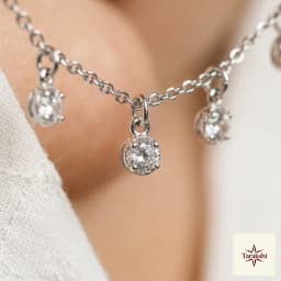 Dewdrop Sparkle Silver Chain Necklace thumbnail 2