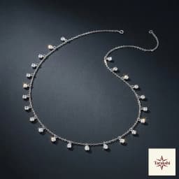 Dewdrop Sparkle Silver Chain Necklace thumbnail 1
