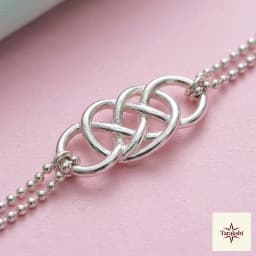 Eternal Knot Sterling Silver Couple Bracelets (Pair) thumbnail 2