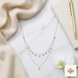 Ethereal Sparkle Layered Silver CZ Necklace thumbnail 3