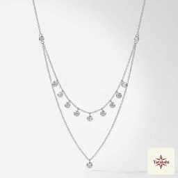 Ethereal Sparkle Layered Silver CZ Necklace thumbnail 1
