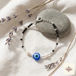 Mystic Aura Evil Eye Pearl & Silver Bracelet thumbnail 3