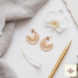 Radiant Aura Gold Plated Stud Earrings thumbnail 3