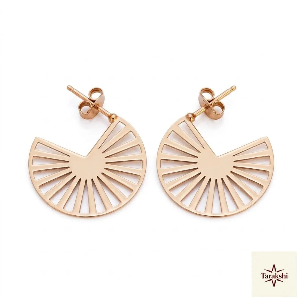 Radiant Aura Gold Plated Stud Earrings