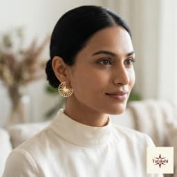 Radiant Aura Gold Plated Stud Earrings thumbnail 4
