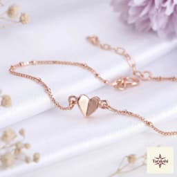 Rose Gold Plated Silver Heart Charm Bracelet thumbnail 2