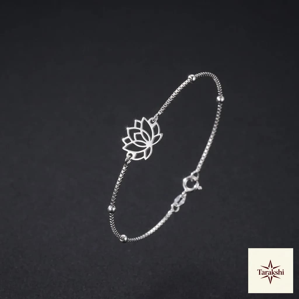 Silver Lotus Bloom Bracelet
