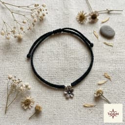 Tarakshi Bloom Oxidized Silver Thread Anklet thumbnail 3