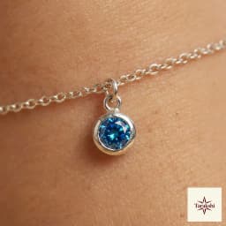 Tarakshi Delicate Multi-Stone Sterling Silver Anklets thumbnail 2