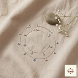 Tarakshi Delicate Multi-Stone Sterling Silver Anklets thumbnail 3