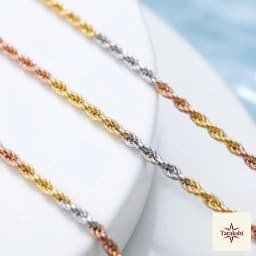 Tri-Color Plated 925 Sterling Silver Rope Chain thumbnail 2