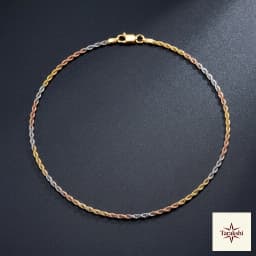 Tri-Color Plated 925 Sterling Silver Rope Chain thumbnail 1