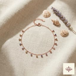 Vibrant Charm Rose Gold Plated Sterling Silver Anklet thumbnail 3