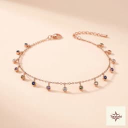 Vibrant Charm Rose Gold Plated Sterling Silver Anklet thumbnail 1