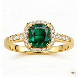 Classic Emerald Gold Ring thumbnail 1