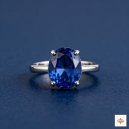 Classic Sapphire Silver Ring thumbnail 1