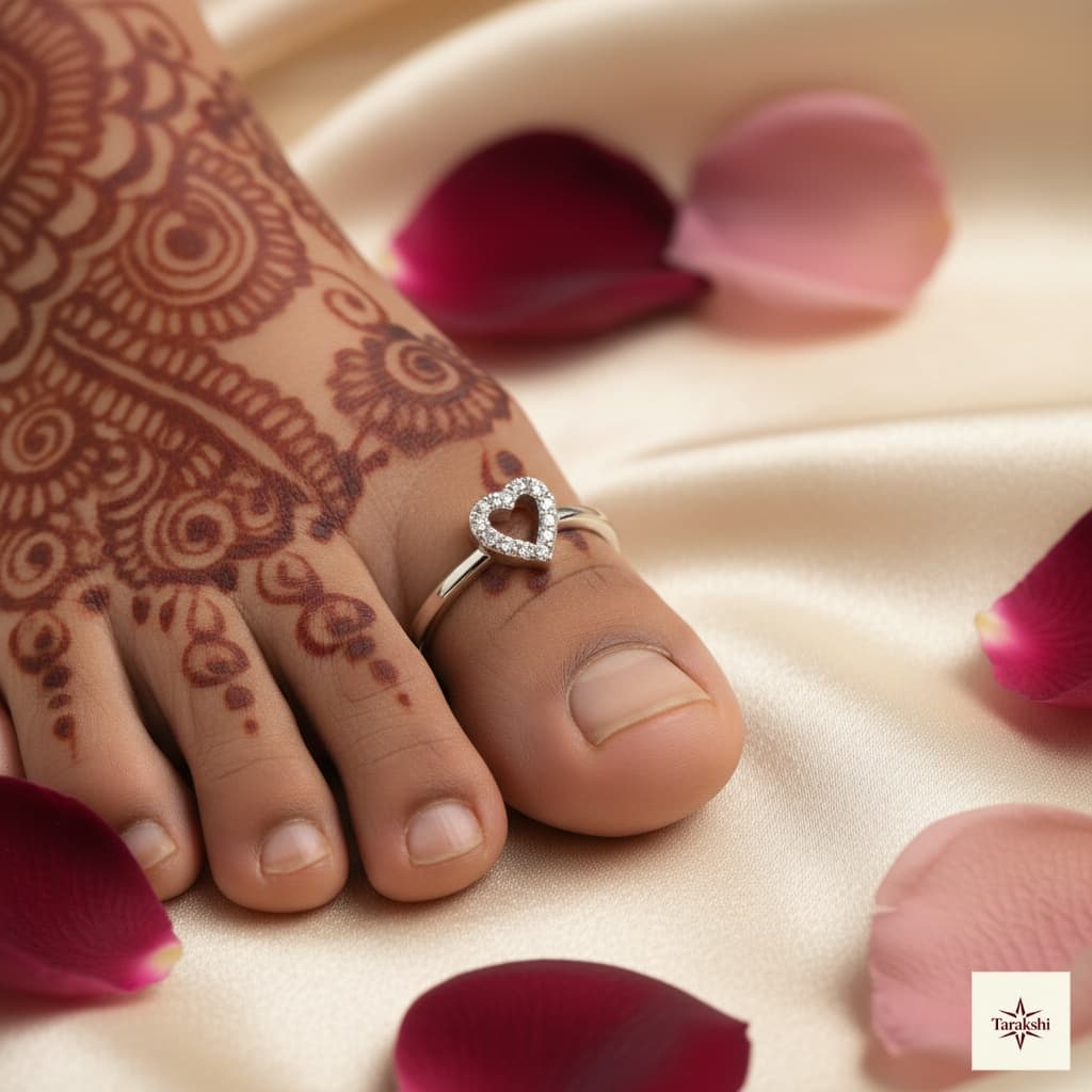 Dainty Heartbeat AD Silver Toe-Ring image 1