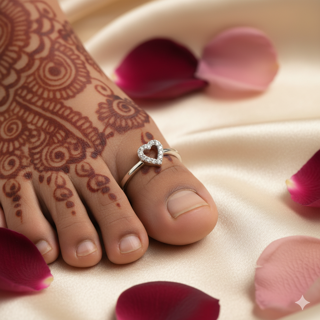 Dainty Heartbeat AD Silver Toe-Ring thumbnail 1