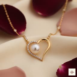 Eternal Heart Pearl & AD Gold-Plated Necklace thumbnail 1