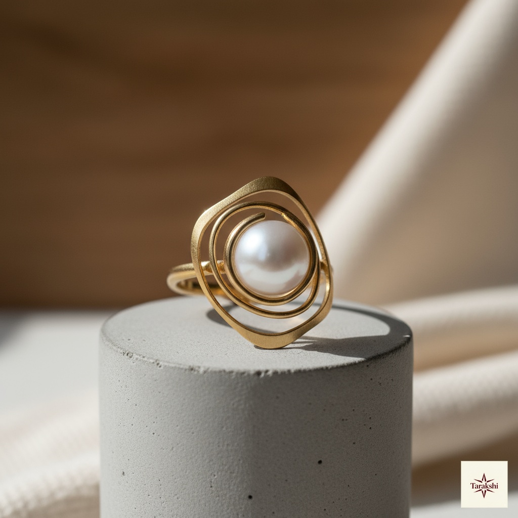 Gold Wire Pearl Ring