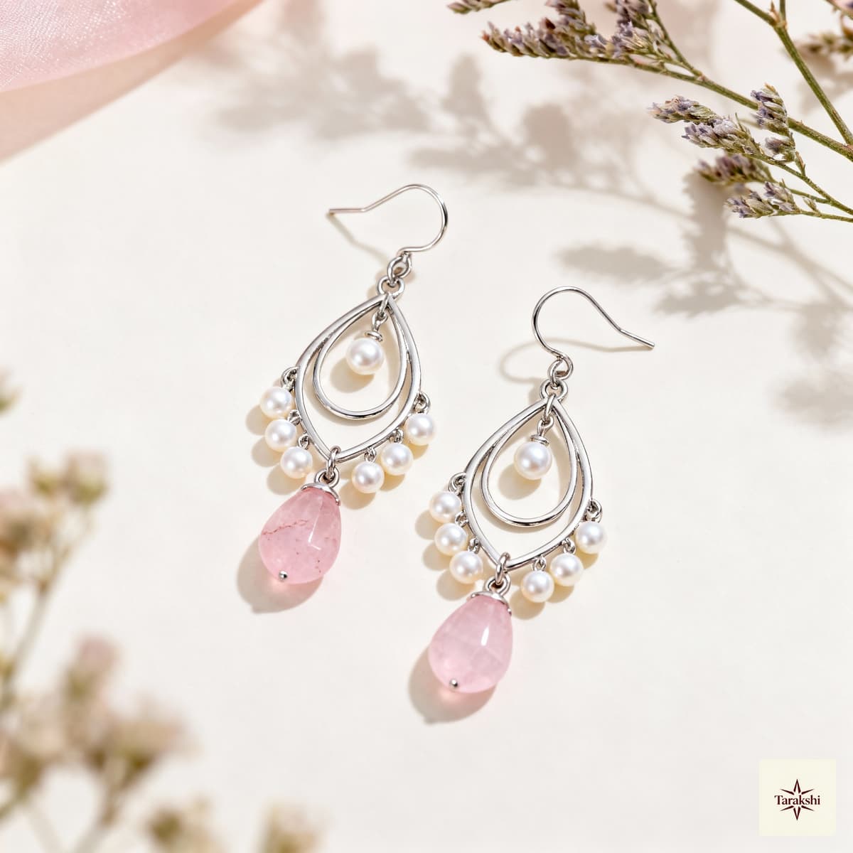 Layered Pearl Drop Festival Earrings image 1