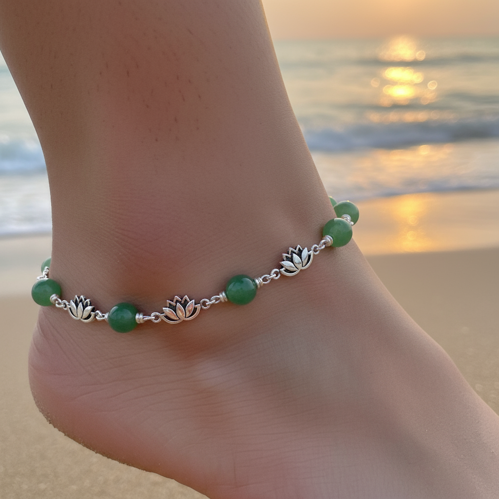 Lotus Jade Anklet thumbnail 1