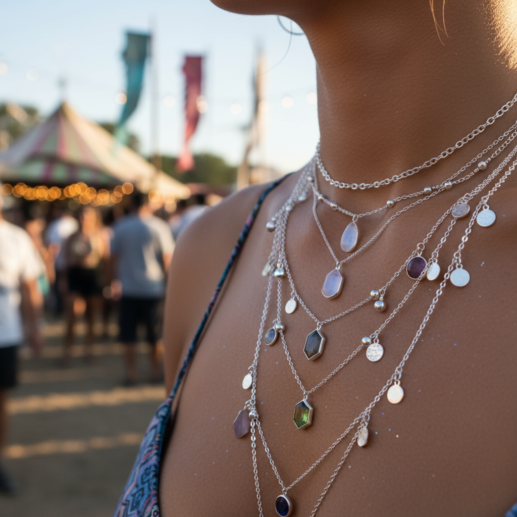Multi-Length Sterling Silver Pendant Chain Set