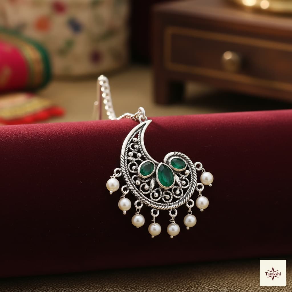 Peacock Feather Maang Tikka