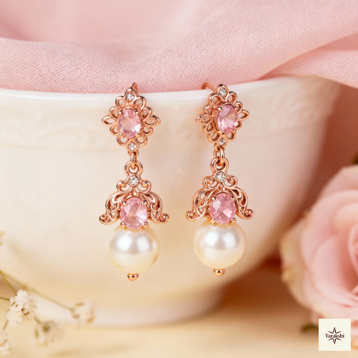 Romantic Pearl Drop Earrings image 1