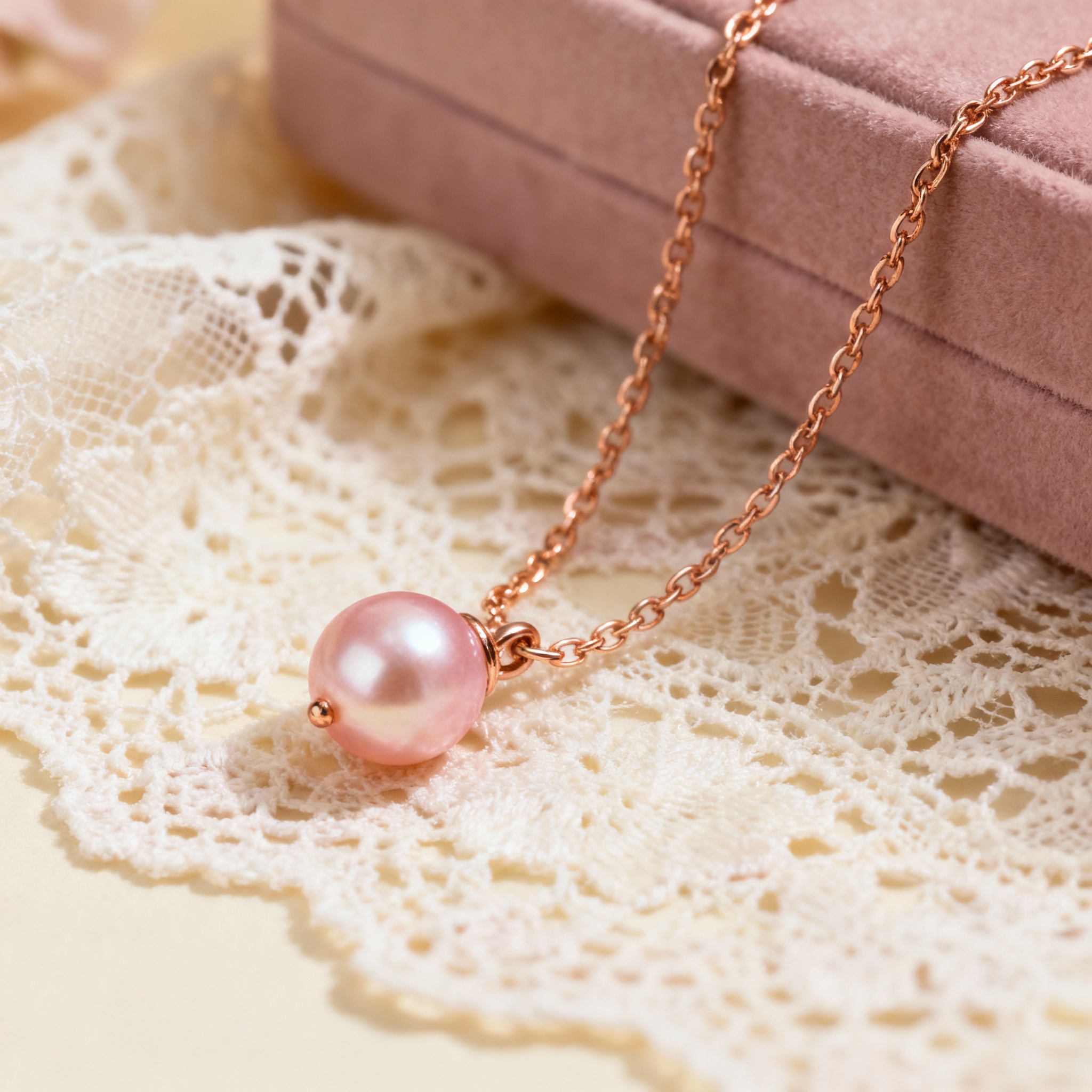 Romantic Rose Pearl Necklace thumbnail 1