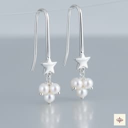 Star Pearl Drop Earrings thumbnail 1