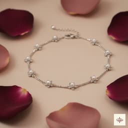 Whispering Bloom Pearl & AD Anklet thumbnail 1