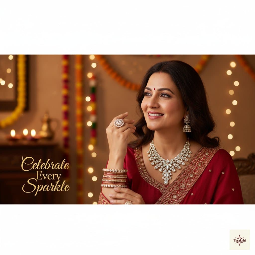 Elegant woman wearing silver necklace - Timeless Romance Collection