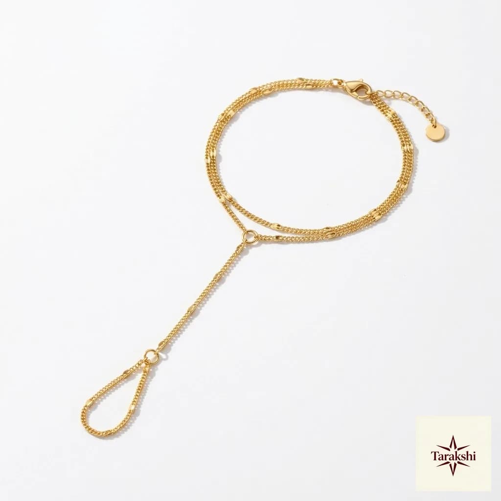 Aarushi Gold Plated Silver Hand Hathphool