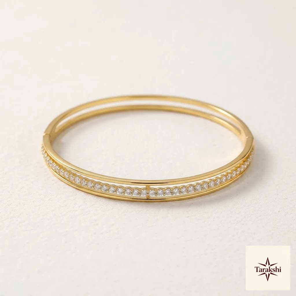 Delicate Zircon Gold-Plated Silver Bracelet image 1